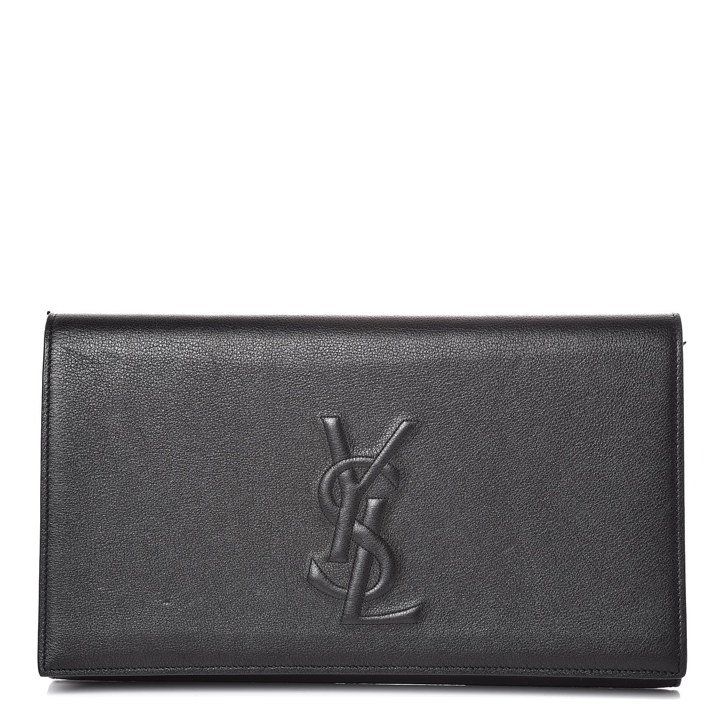 Saint Laurent Calfskin Monogram Large Belle De Jour Clutch Black 1 of 6