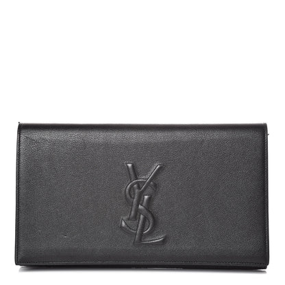 Saint Laurent Calfskin Monogram Large Belle De Jour Clutch Black 1 of 6