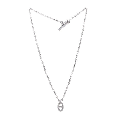 Hermes 18K White Gold Diamond New Farandole Pendant Necklace 2 of 7