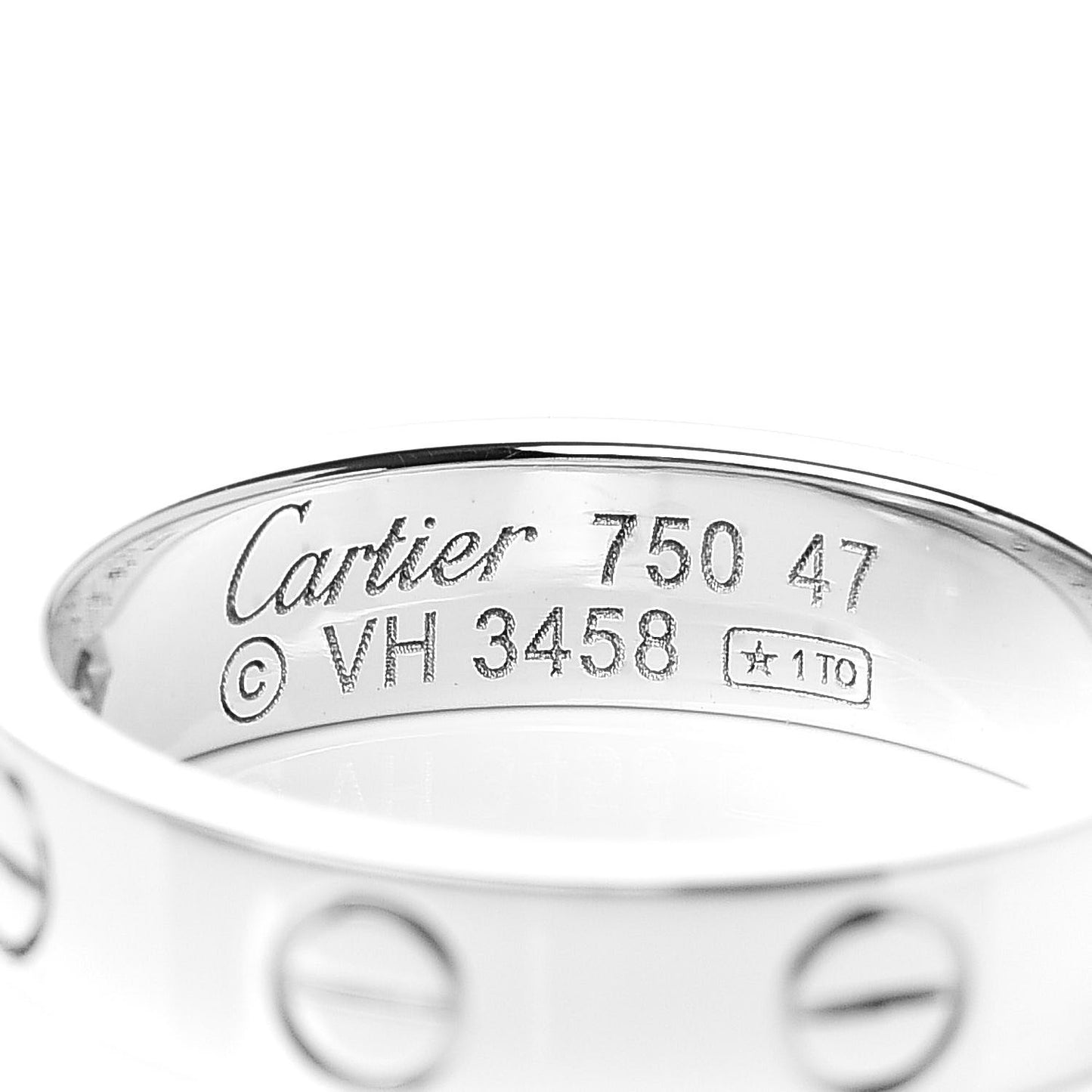 18K White Gold Diamond 4mm LOVE Wedding Band Ring 47 4