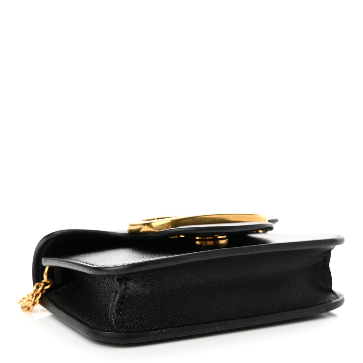 Calfskin Vlogo Chain Micro Loco Bag Black