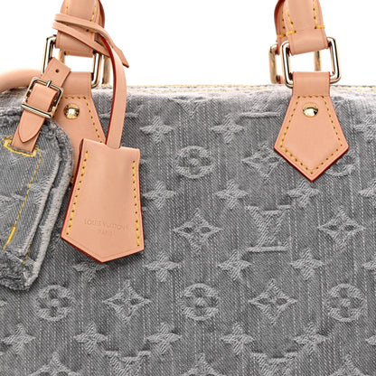 Louis Vuitton Monogram Denim Speedy Soft 30 Washed Gray 7 of 9