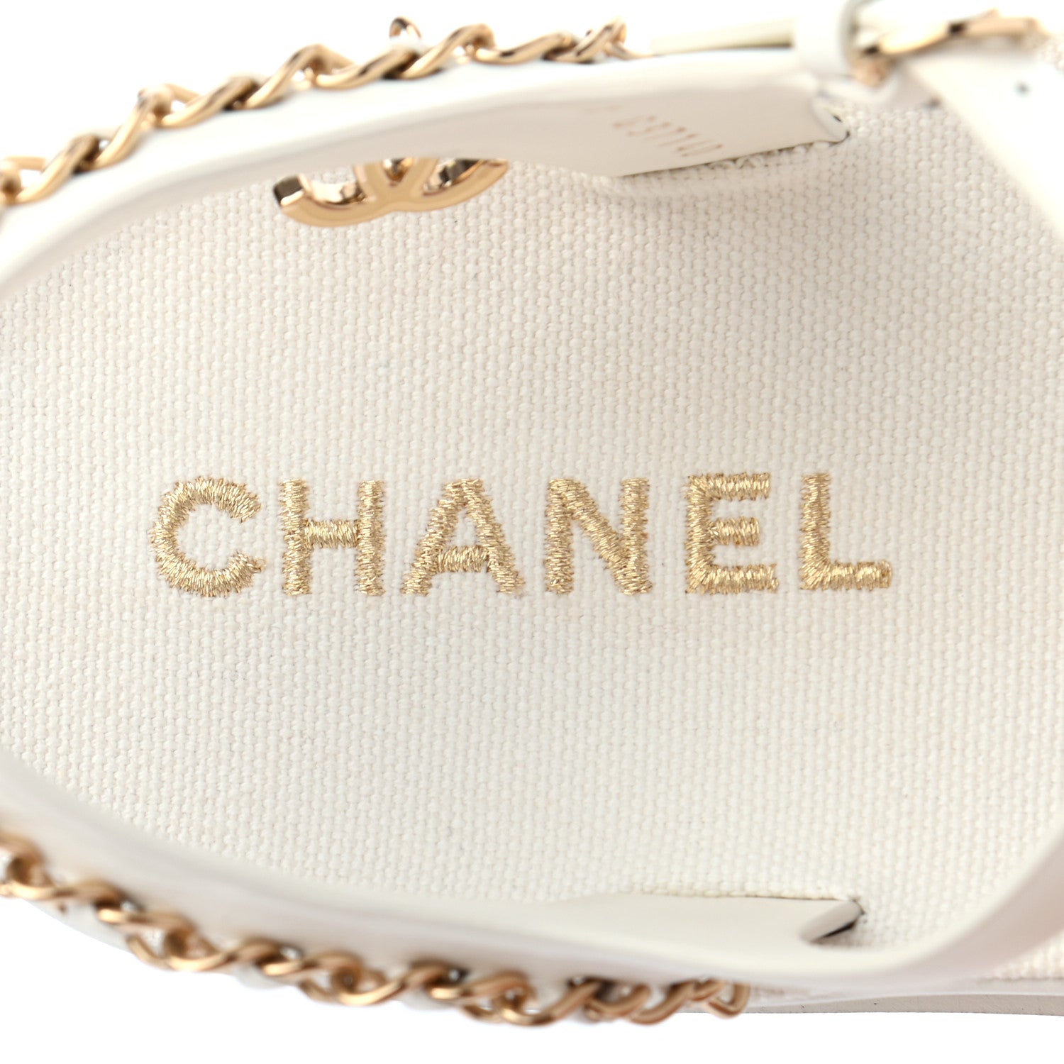 Chanel Calfskin Chain Platform Sandals 41 White 6 of 8
