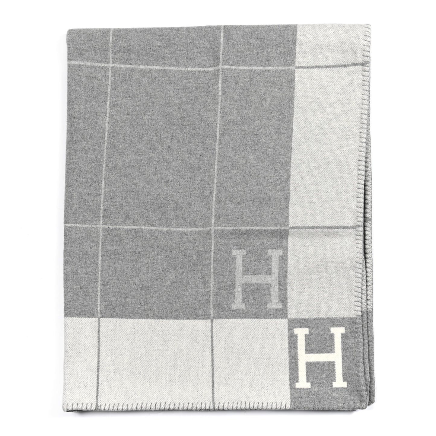 Wool Cashmere Avalon III Blanket Ecru Gris Clair