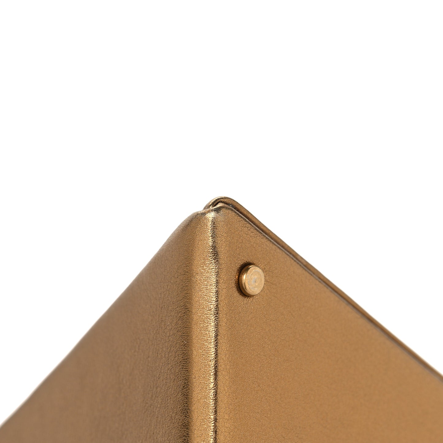 Metallic Lambskin Pyramid Clutch Brome