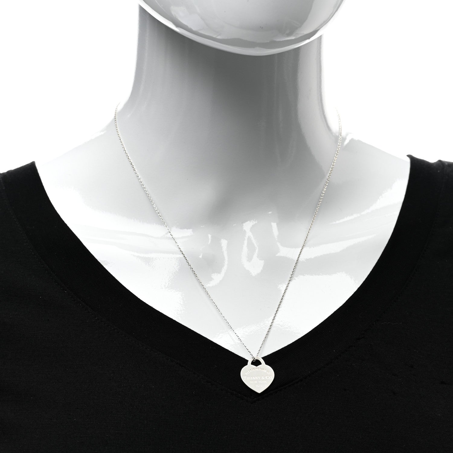 Tiffany Sterling Silver Small Return to Tiffany Heart Pendant Necklace 2 of 4