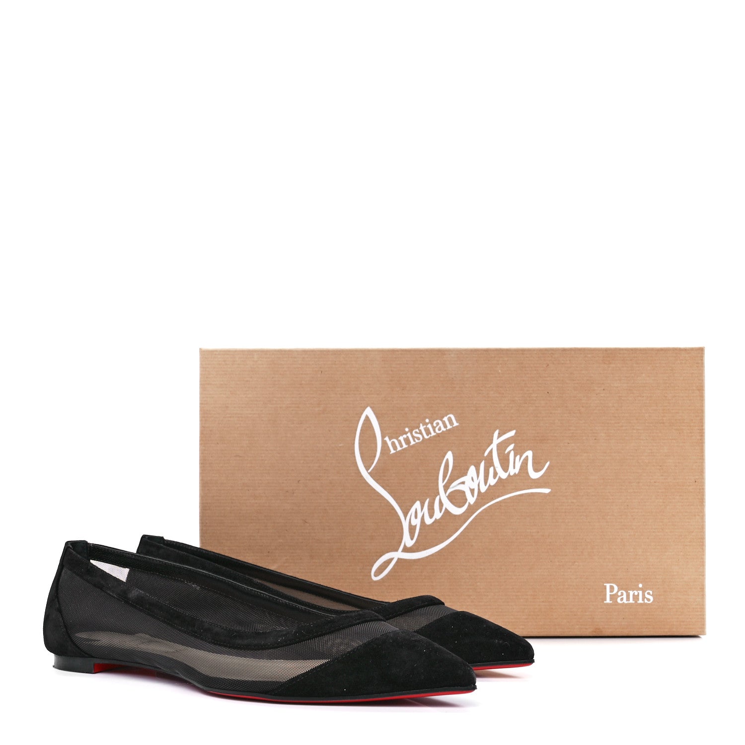 Christian Louboutin Veau Velours Rete Galativi Flats 38 Black 8 of 8