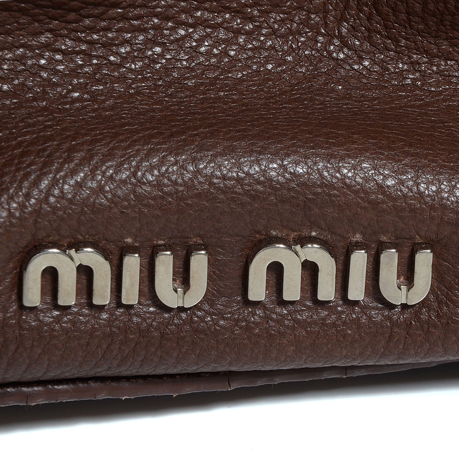 Miu Miu Leather Satchel Brown 7 of 10