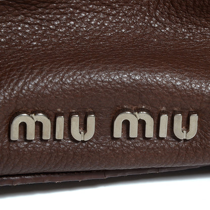 Miu Miu Leather Satchel Brown 7 of 10