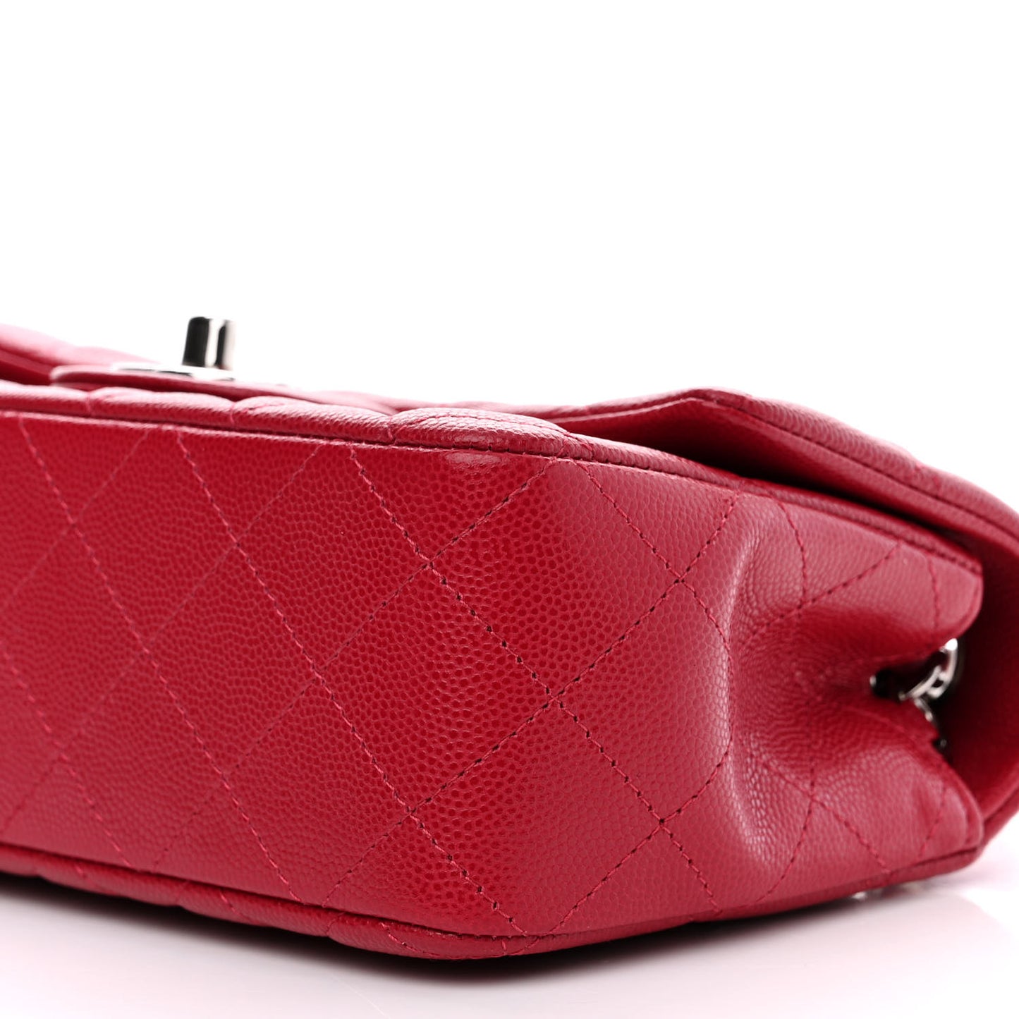 Caviar Quilted Mini Rectangular Flap Red