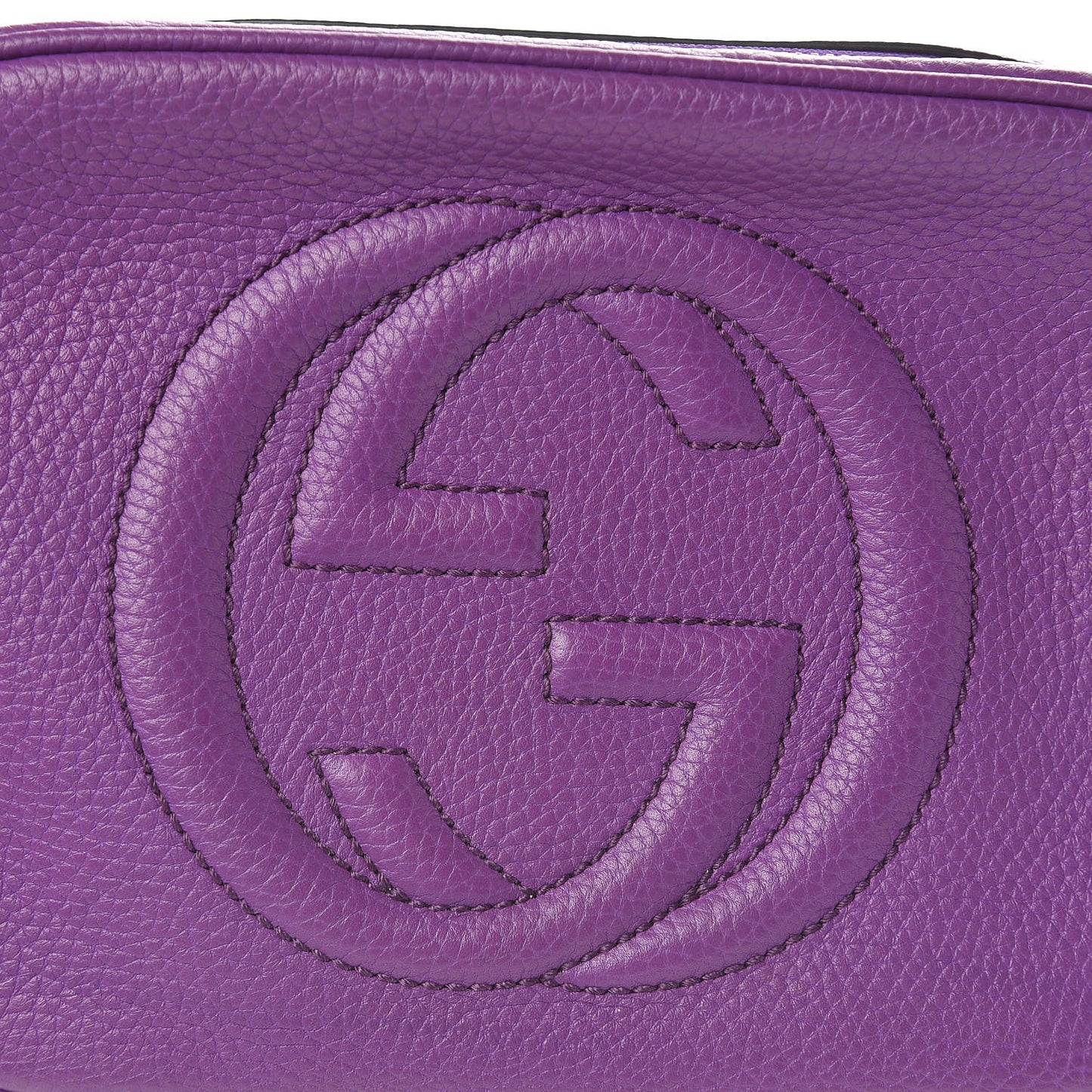 Pebbled Calfskin Small Soho Disco Bag Shine Purple