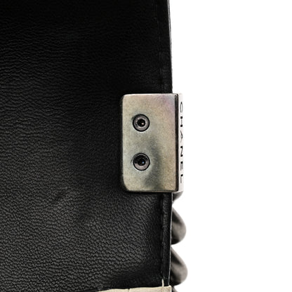 Chanel Lambskin Quilted Small Boy Flap Black White 12 of 13