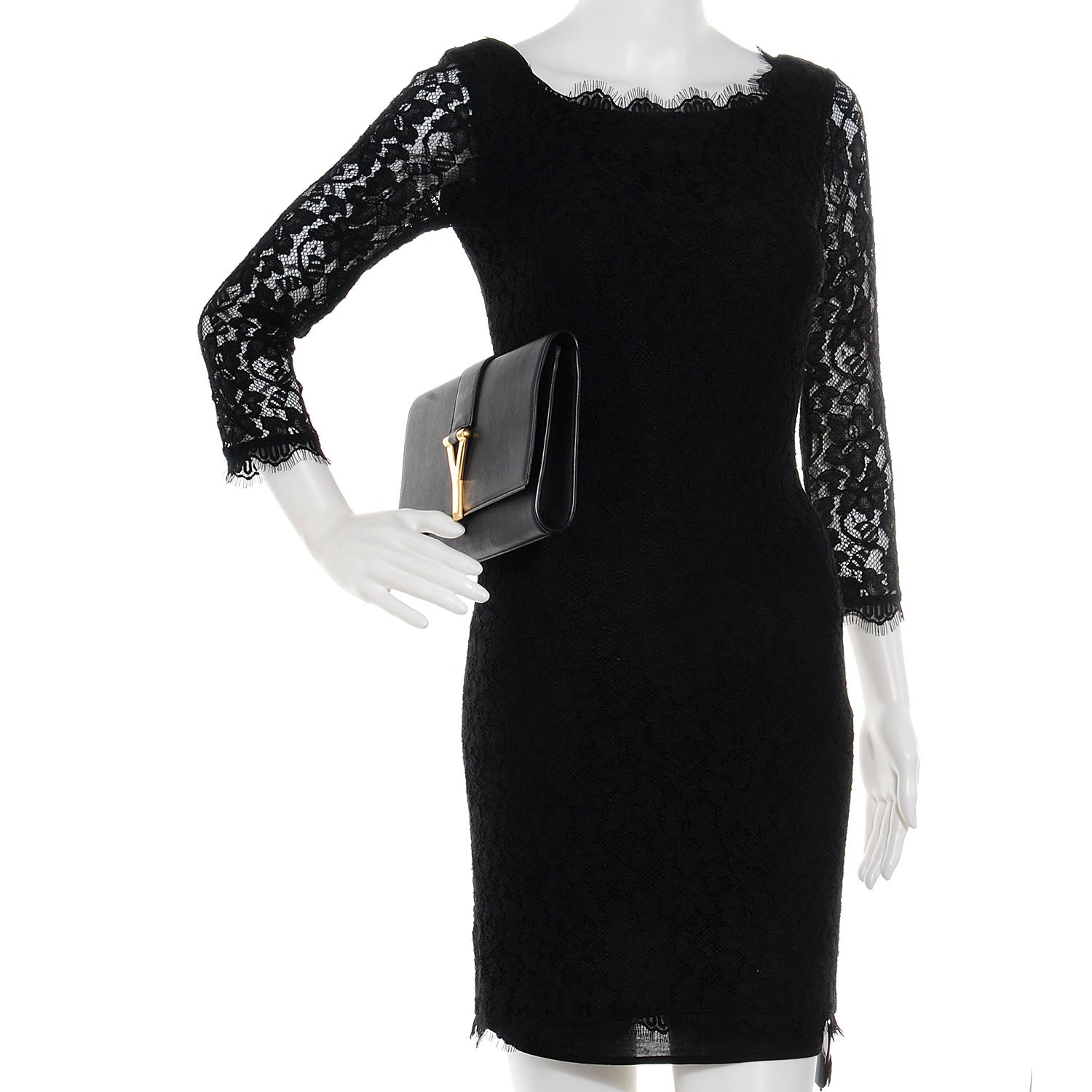 Saint Laurent Calfskin Classic Y Clutch Black 2 of 8