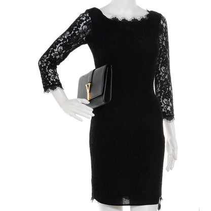 Saint Laurent Calfskin Classic Y Clutch Black 2 of 8