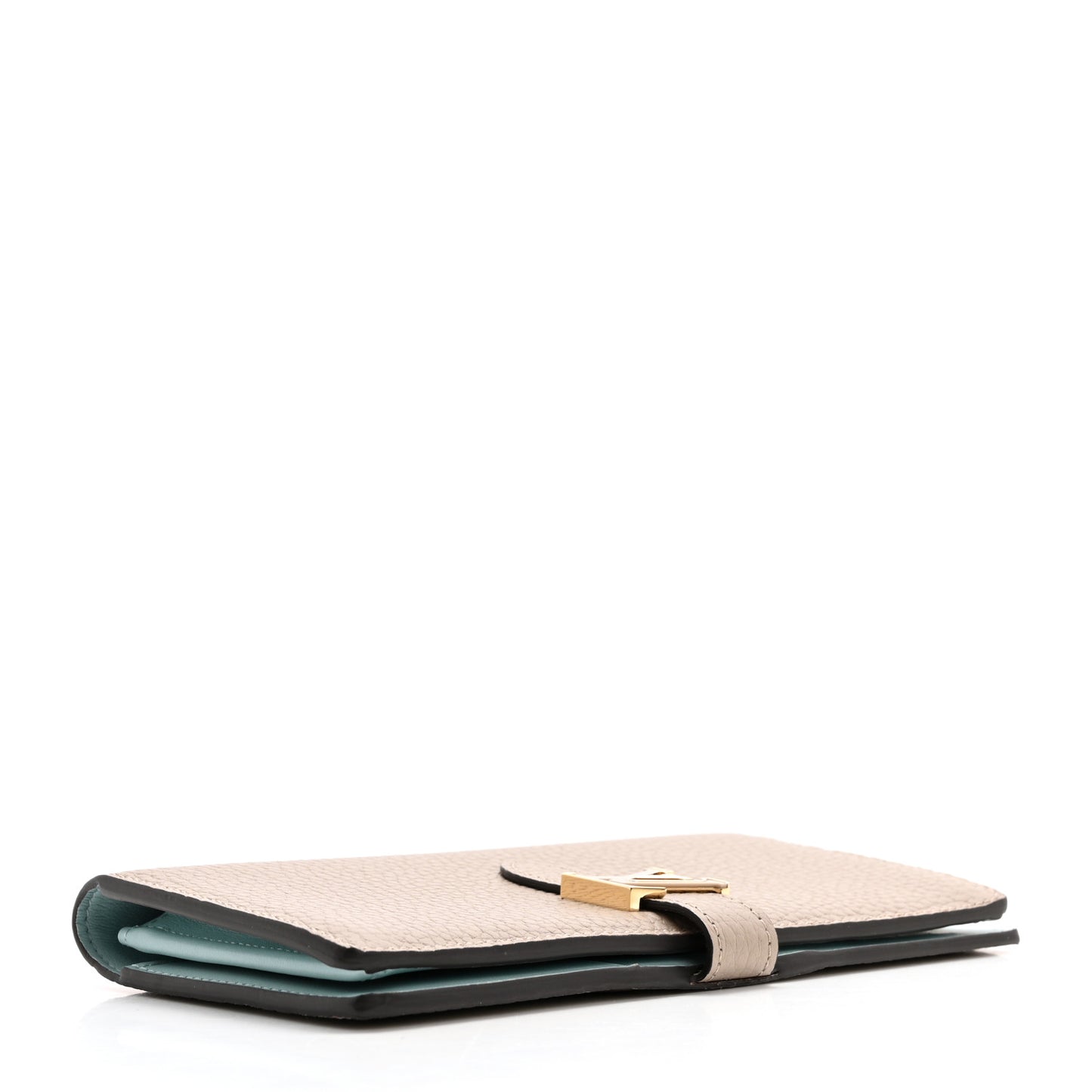 Taurillon LV Vertical Capucines Wallet Galet Aquamarine