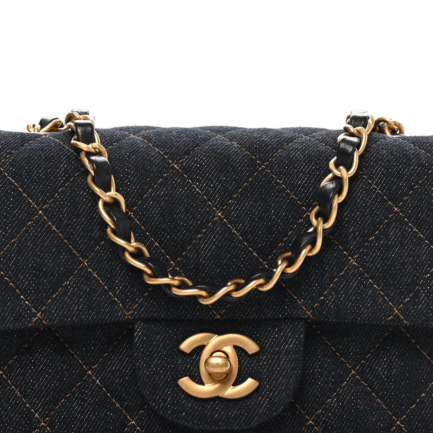 Chanel Denim Quilted Mini Rectangular Flap Dark Blue 8 of 11