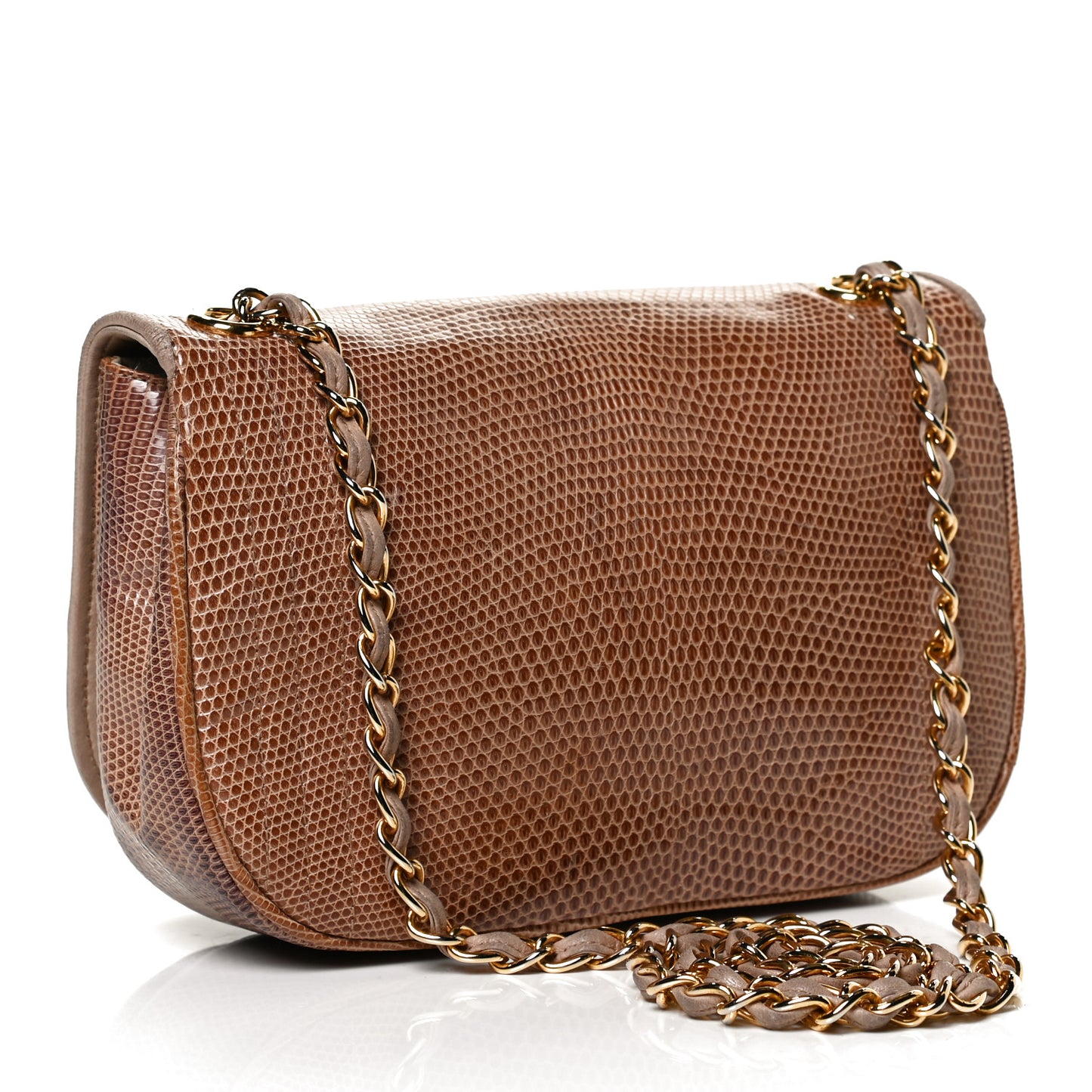 Snakeskin Flap Brown