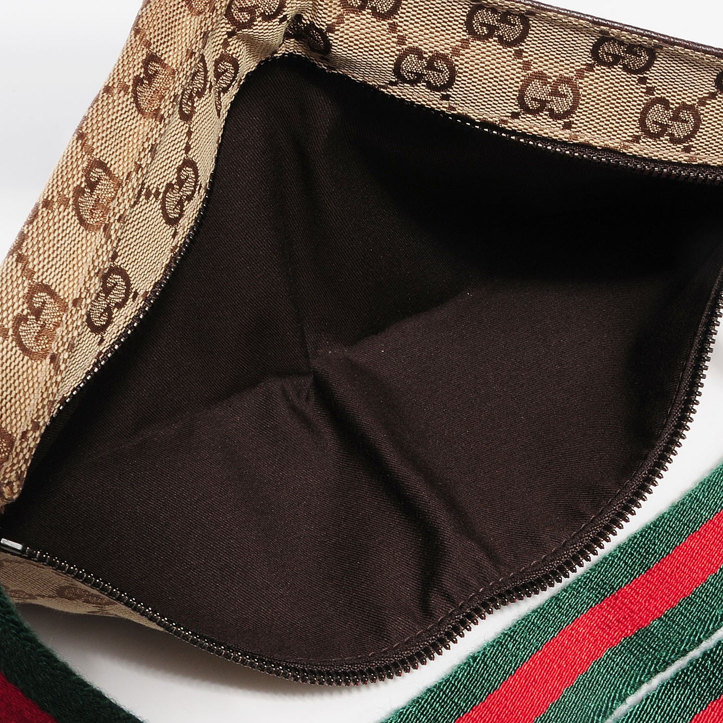 Monogram Web Belt Bag Dark Brown