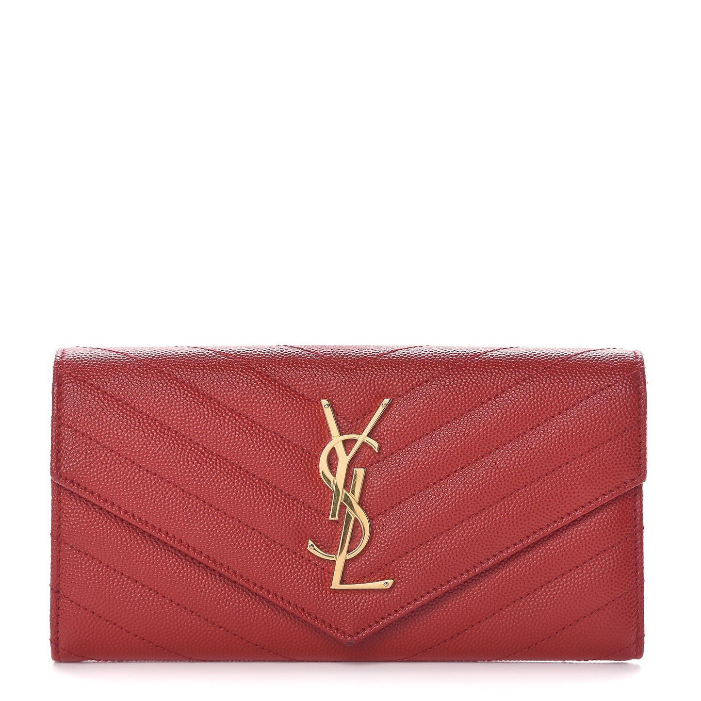 Grain De Poudre Matelasse Chevron Monogram Wallet Lipstick Red