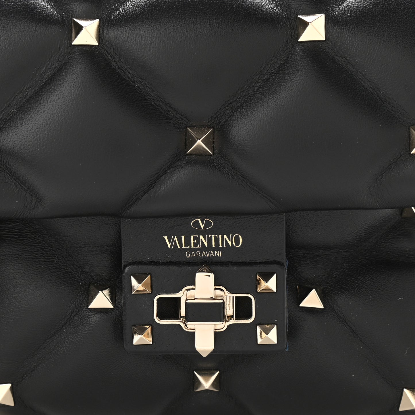 Nappa Mini Candystud Top Handle Bag Black