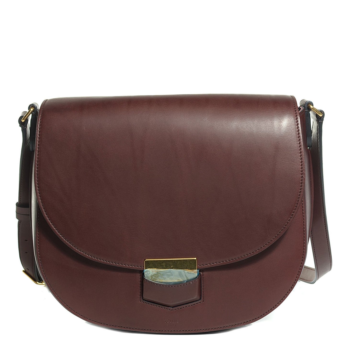 Natural Calfskin Medium Trotteur Burgundy
