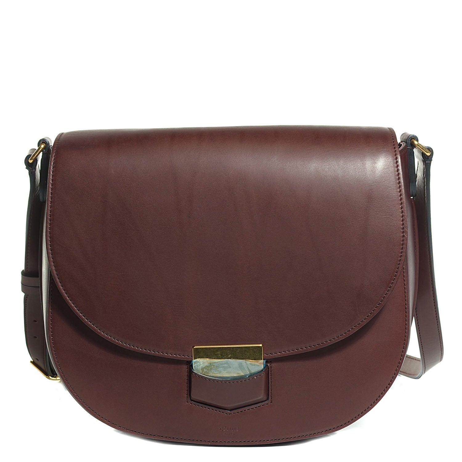 Celine Natural Calfskin Medium Trotteur Burgundy 1 of 8