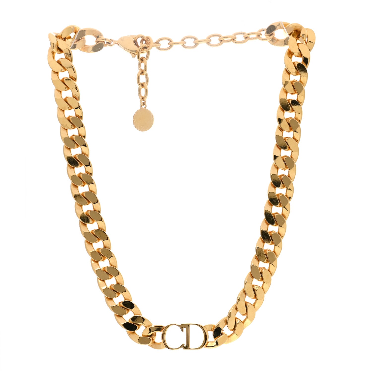 Christian Dior Metal Danseuse Etoile Chain Choker Necklace Gold 3 of 5