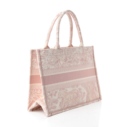 Christian Dior Canvas Embroidered Medium Dioriviera Toile De Jouy Book Tote Rose 3 of 10