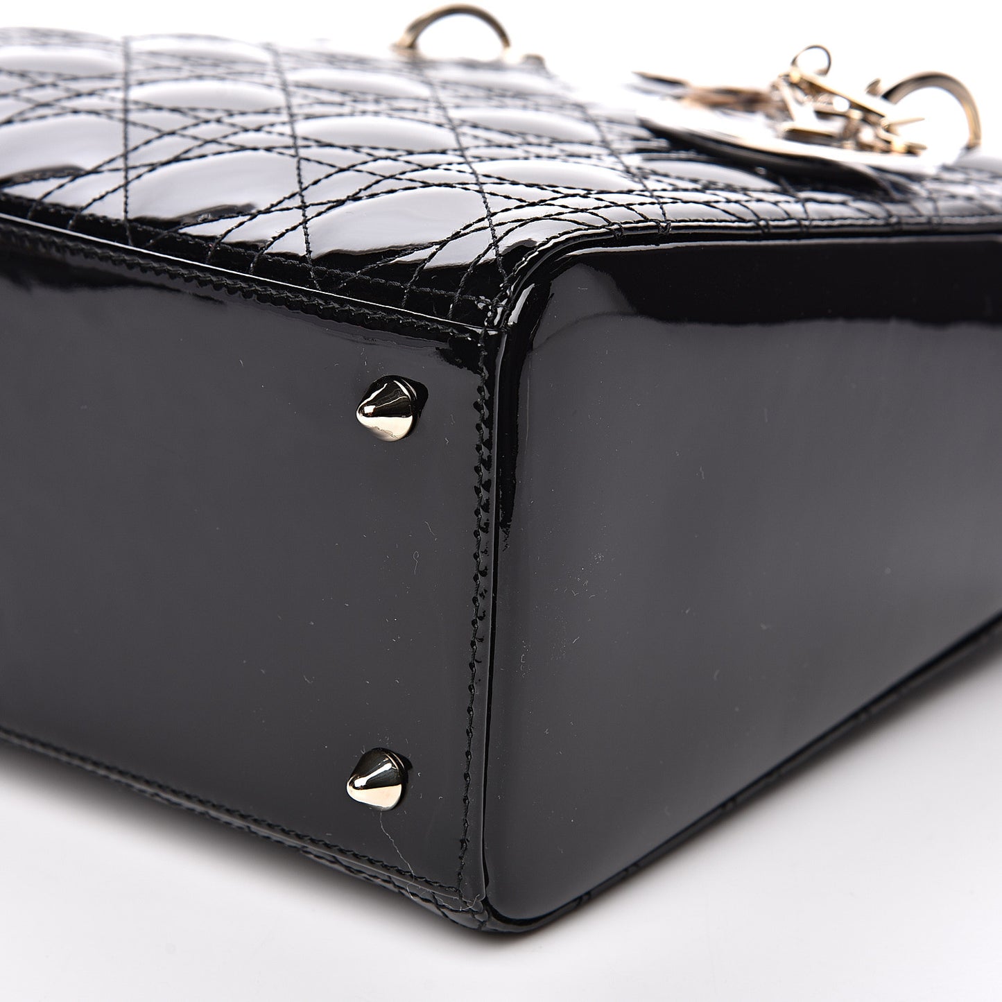 Patent Cannage Medium Lady Dior Black