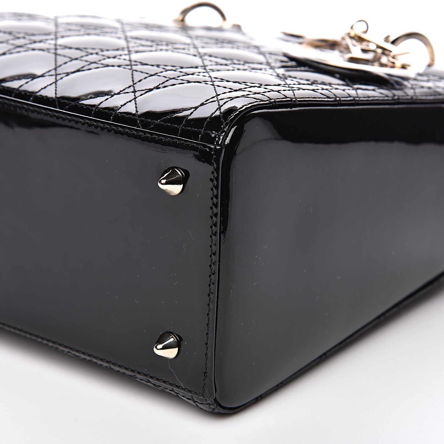 Christian Dior Patent Cannage Medium Lady Dior Black 8 of 9