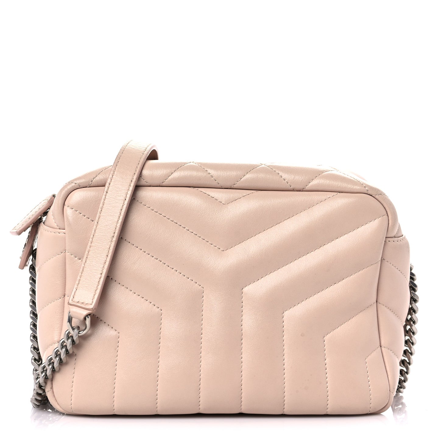 Calfskin Y Quilted Monogram Small Loulou Bowling Bag Nude Powder
