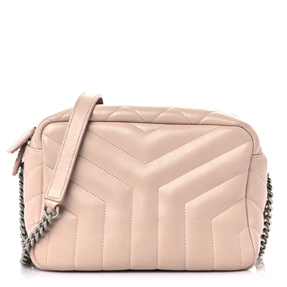 Saint Laurent Calfskin Y Quilted Monogram Small Loulou Bowling Bag Nude Powder 1 of 14
