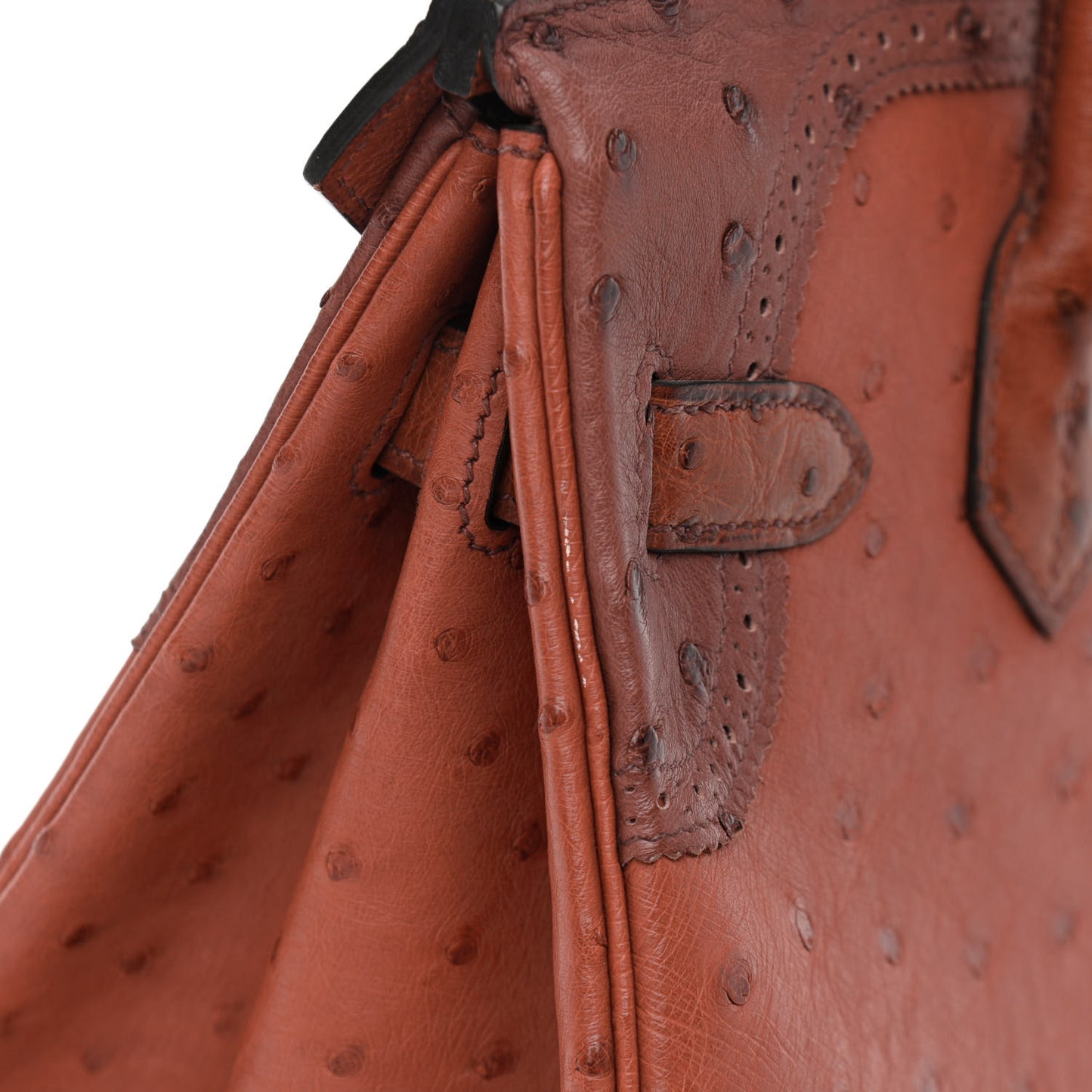 Ostrich Ghillies Birkin 30 Brique Rouge H