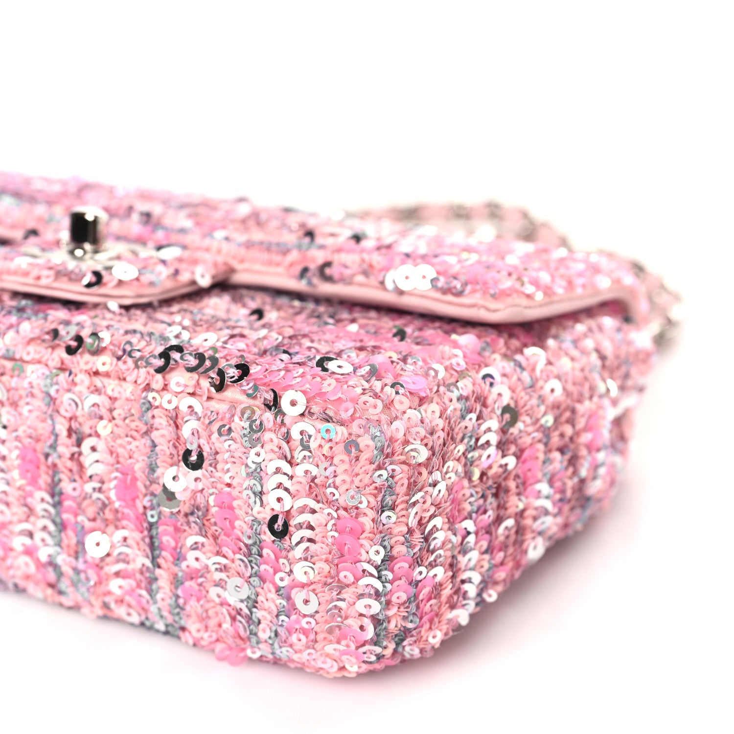 Chanel Sequin Mini Rectangular Flap Light Pink Silver 9 of 10