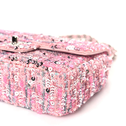 Chanel Sequin Mini Rectangular Flap Light Pink Silver 9 of 10