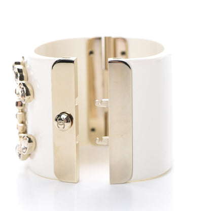 Chanel Resin Crystal CC Cuff White 4 of 5