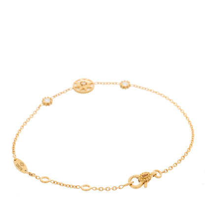 Christian Dior 18K Yellow Gold Diamond Mother of Pearl 3 Station Rose Des Vents Bracelet 2 of 4