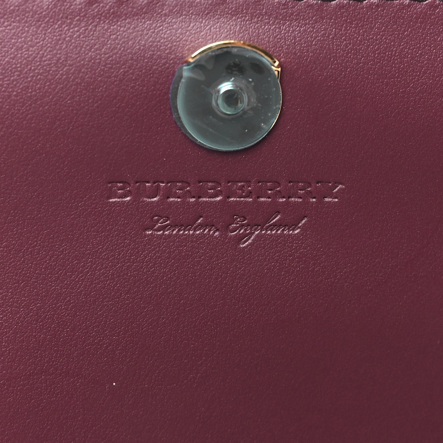 Grained Calfskin House Check Tartan Mix Hampshire Wallet On Chain Burgundy