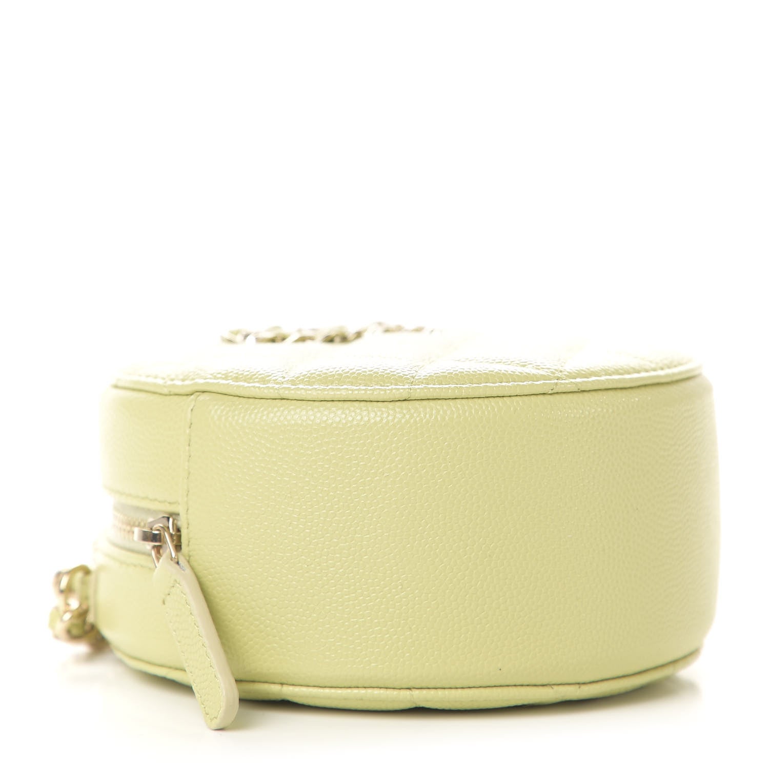 Chanel Caviar Quilted French New Wave Round Clutch With Chain Light Green 4 of 11