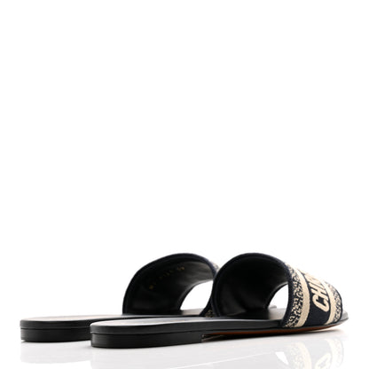 Christian Dior Canvas Embroidered Dway Mules Slide Sandals 39 Deep Blue 4 of 9