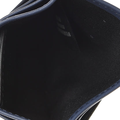 Fendi Vitello Century Glazed Fabric FF 1974 Card Holder Blu Scuro Mogano Panna 5 of 7