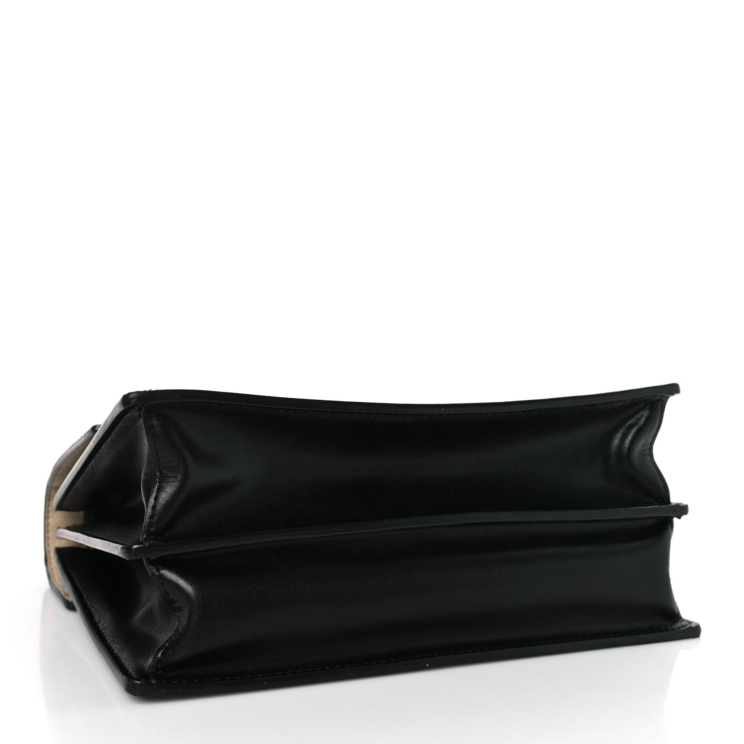 Fendi Vitello Liberty Bi-Color FF 1974 Embossed Chain Strap Kan U Shoulder Bag Black Maya 4 of 9