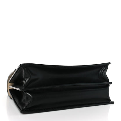 Fendi Vitello Liberty Bi-Color FF 1974 Embossed Chain Strap Kan U Shoulder Bag Black Maya 4 of 9