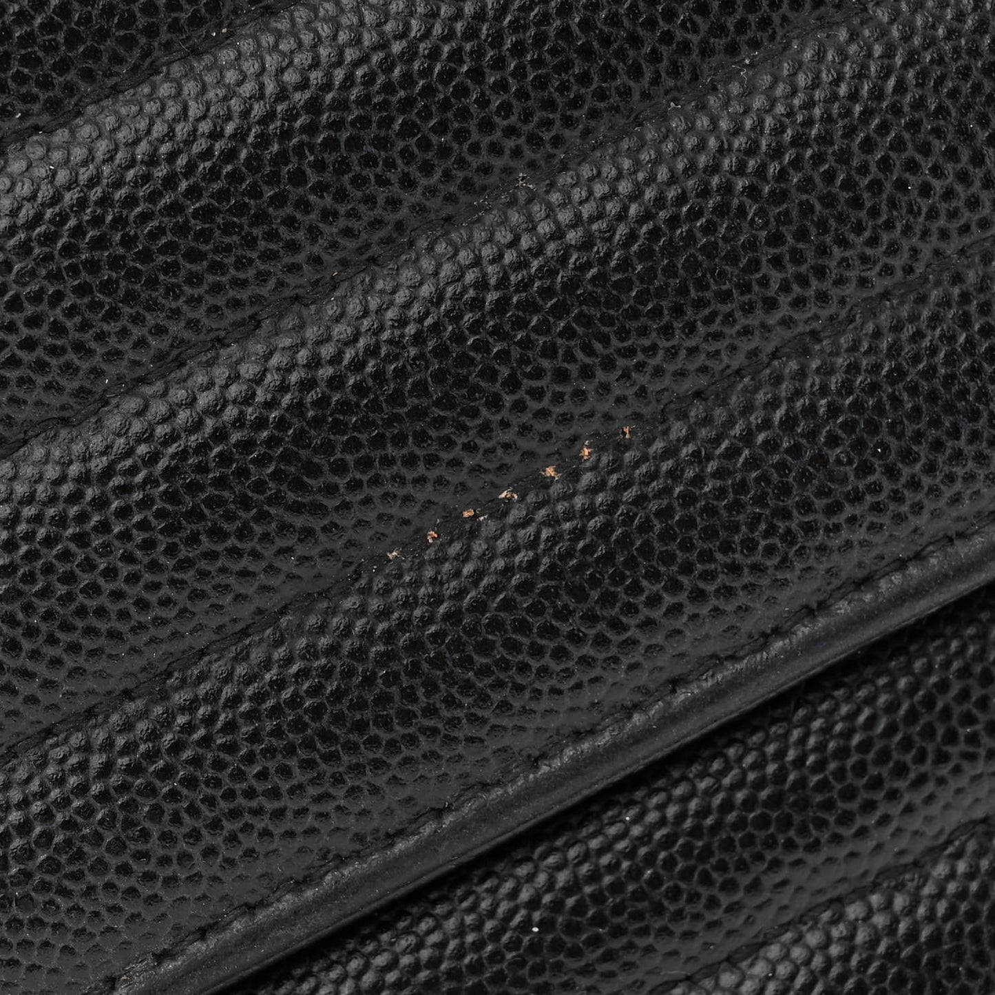 Grain De Poudre Matelasse Chevron Monogram Monochrome Chain Wallet Black