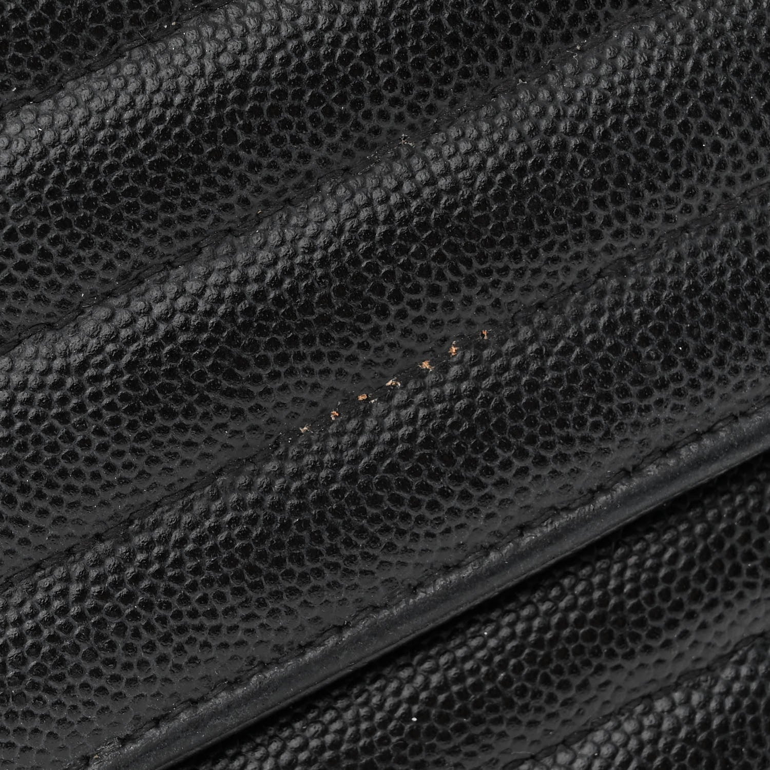 Saint Laurent Grain De Poudre Matelasse Chevron Monogram Monochrome Chain Wallet Black 16 of 16