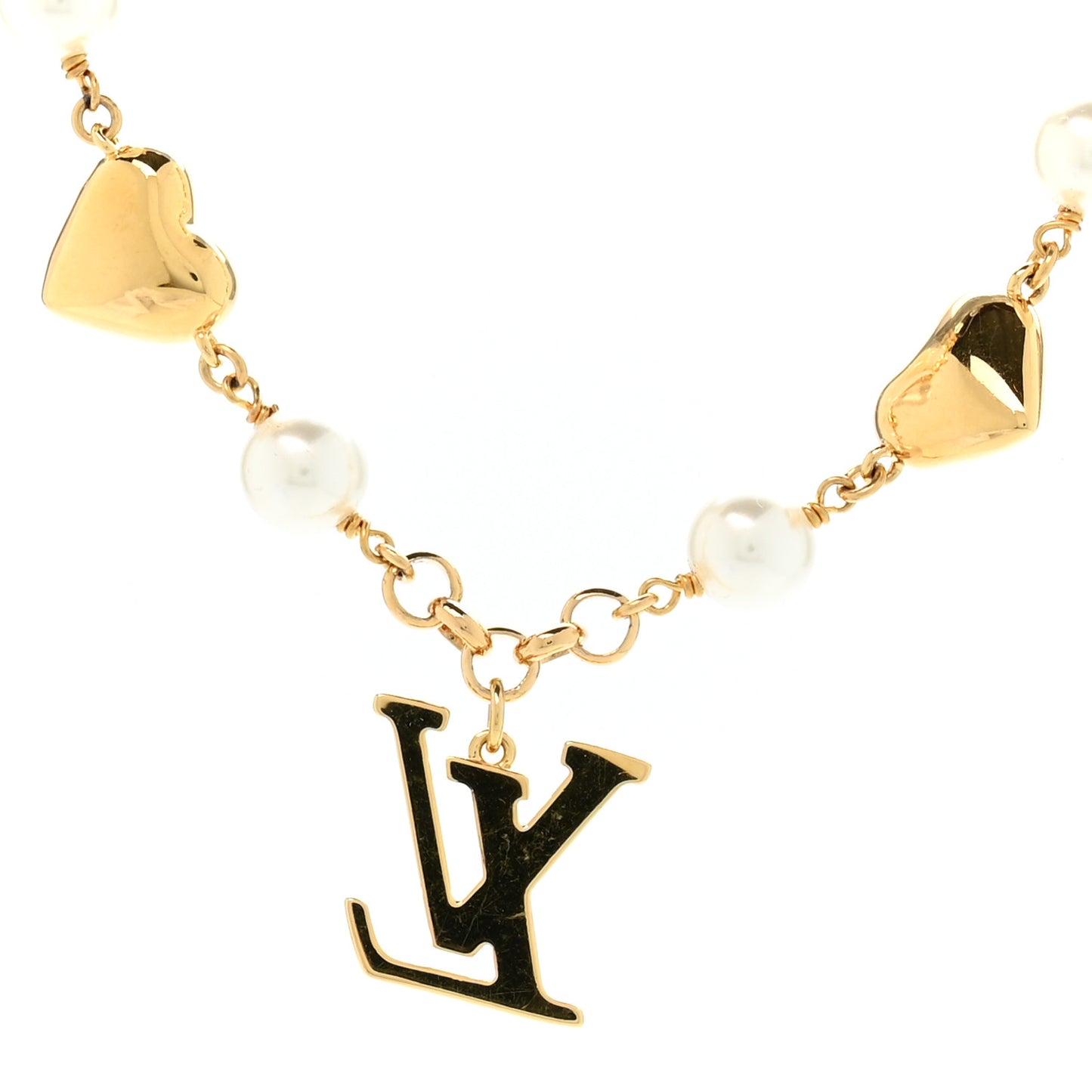 Metal Pearl River Bag Charm Gold