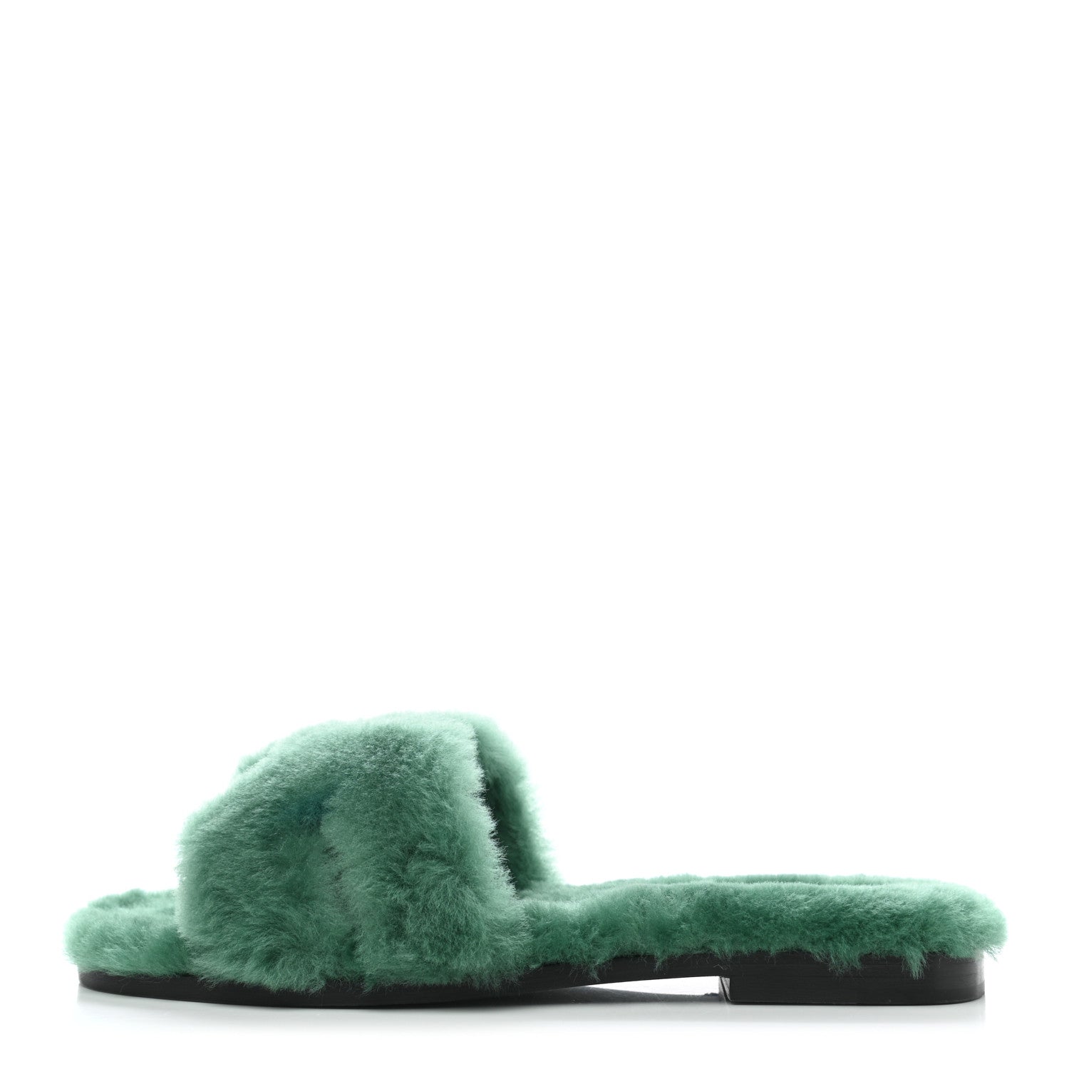 Hermes Woolskin Oran Sandals 36 Vert Anglais 1 of 8