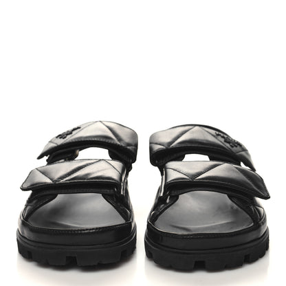 Prada Nappa Quilted Padded Slingback Sandals 37 Black 2 of 9