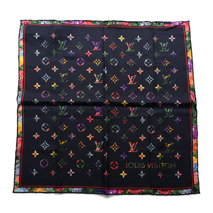 Louis Vuitton Silk Monogram Printed LV Garden Square Scarf Bleu Marine 1 of 3
