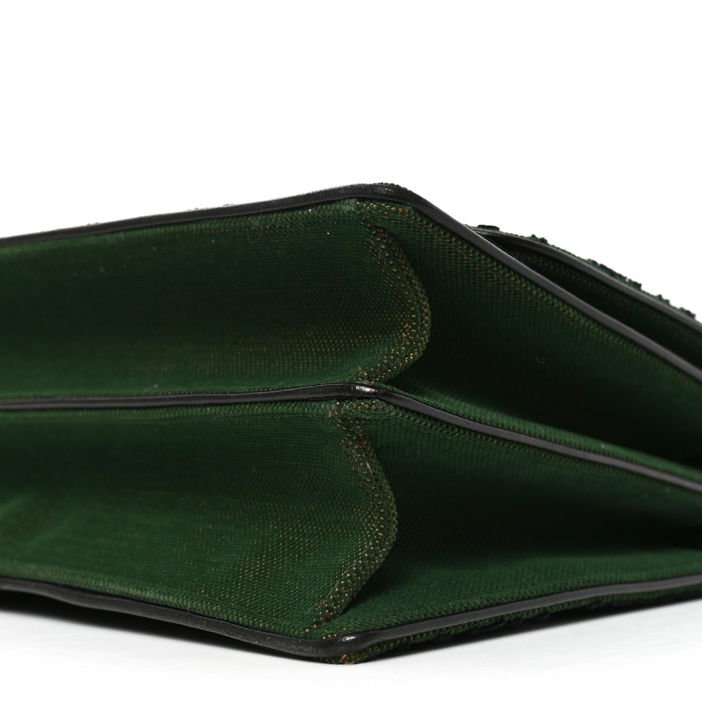 Velvet Oblique Diorama Satchel Black Green Pink
